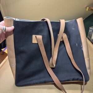 Jack Spade Black and Brown Canvas Messenger Bag